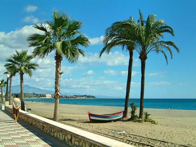 The beach and promenade in Estepona